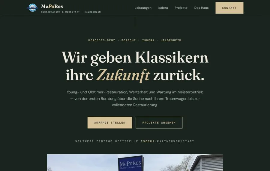 Demo-Website MePoRes Oldtimer-Restauration Hildesheim